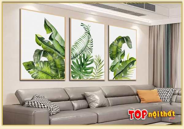 Tranh Canvas treo tường lá cây nhiệt đới đẹp cho căn hộ chung cư TraTop-3592