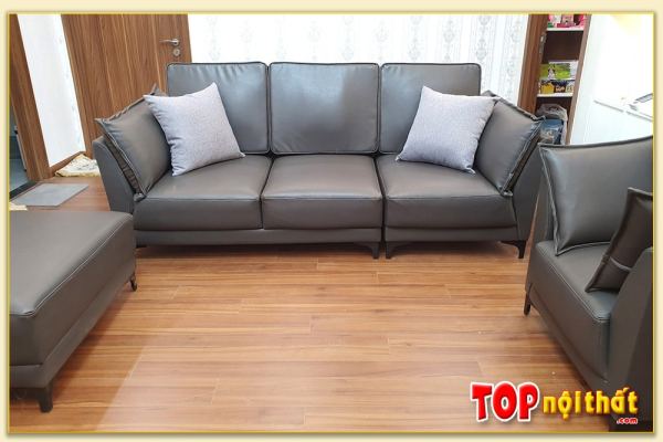 Hình ảnh Ghế sofa da thiết kế theo bộ kê phòng khách đẹp sang SofTop-0513
