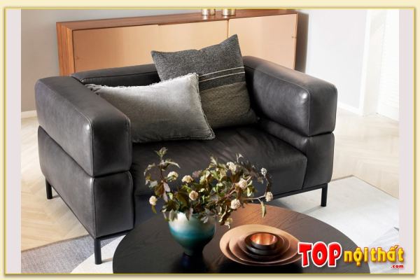 Hình ảnh Ghế sofa đơn màu đen đẹp hiện đại SofTop-0833