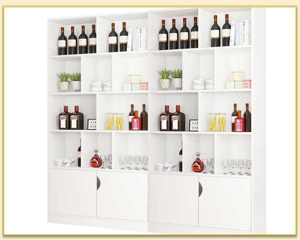 Hình ảnh Góc nghiêng mẫu tủ rượu kèm vách phòng khách TRTop-0032