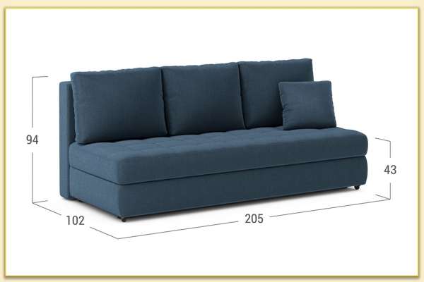 Hình ảnh Kích thước sofa văng nỉ 3 chỗ ngồi Softop-1151