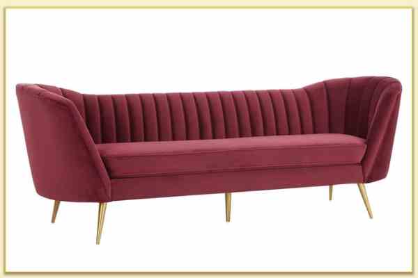 Hình ảnh Mẫu ghế sofa văng dài bọc nỉ màu đỏ Softop-1247