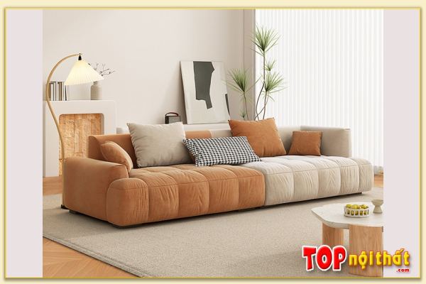 Hình ảnh Mẫu sofa văng nỉ 2 chỗ đẹp hiện đại phối màu SofTop-0654