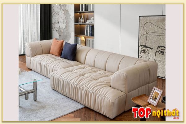 Hình ảnh Sofa băng nỉ phòng khách đẹp màu kem SofTop-0670