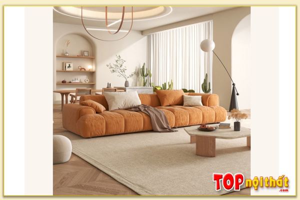 Hình ảnh Sofa phòng khách màu nâu cho gia chủ mệnh Thổ SofTop-0654