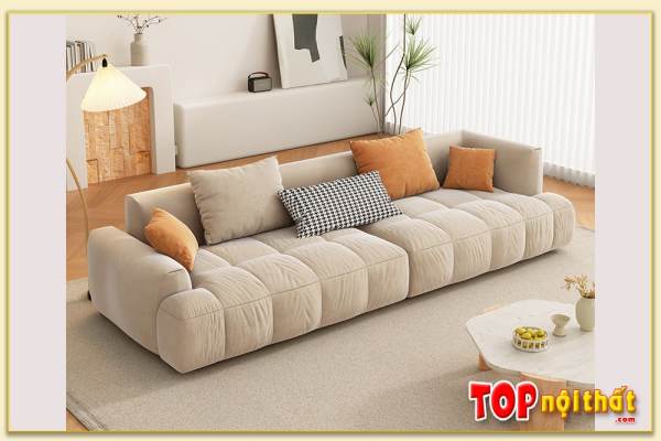 Hình ảnh Sofa văng bọc nỉ kê phòng khách đẹp xinh SofTop-0654