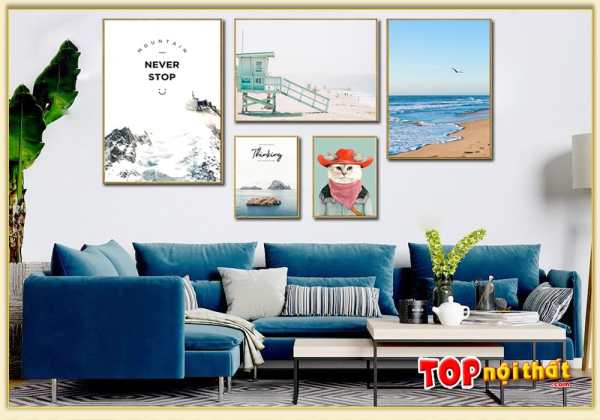 Tranh Canvas đẹp phong cảnh Biển treo trên ghế sofa L TraTop-3571