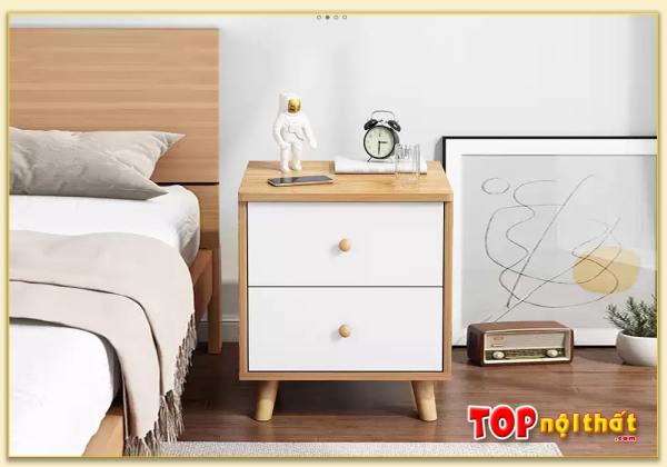 Hình ảnh Tủ gỗ đầu giường giá rẻ 2 ngăn kéo TDGTop-0019