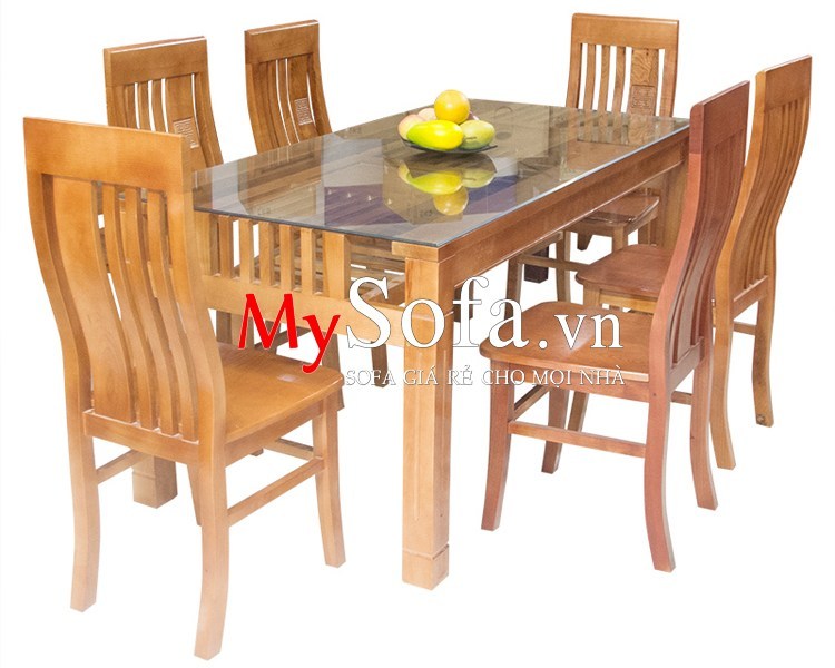 Bộ bàn ăn gỗ sồi tự nhiên cực đẹp AmiA BA010 | Nội thất Thái Bình