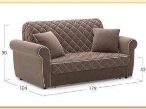 Hình ảnh Sofa văng nhỏ mini bọc nỉ màu nâu Softop-1158